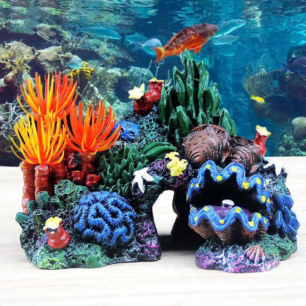 Aquarium Planted Background - 어항 장식 시뮬레이션 산호초 섬 송진