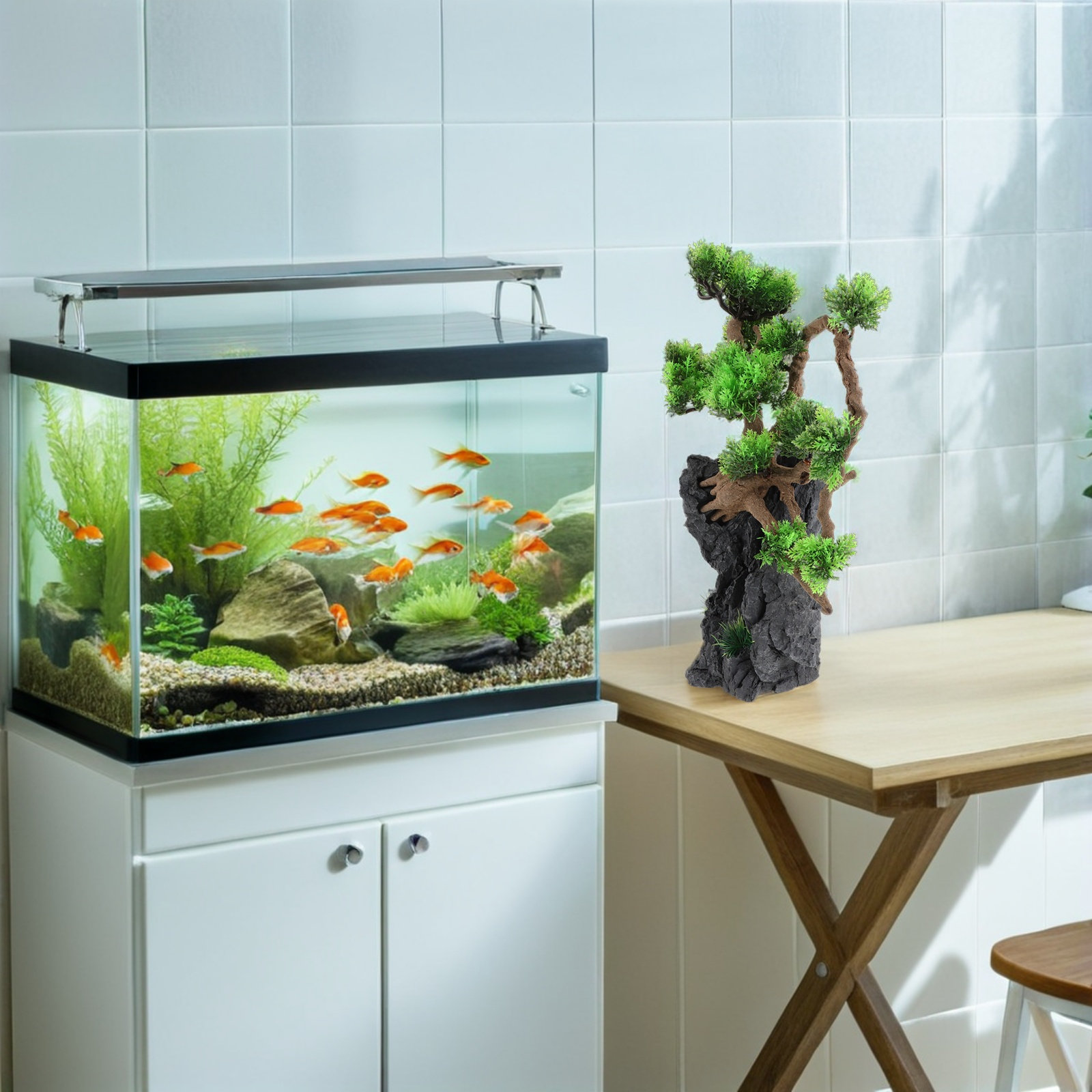Planted Aquarium For Goldfish - 인공 수족관 나무 장식품, 고도로 시뮬레이션된