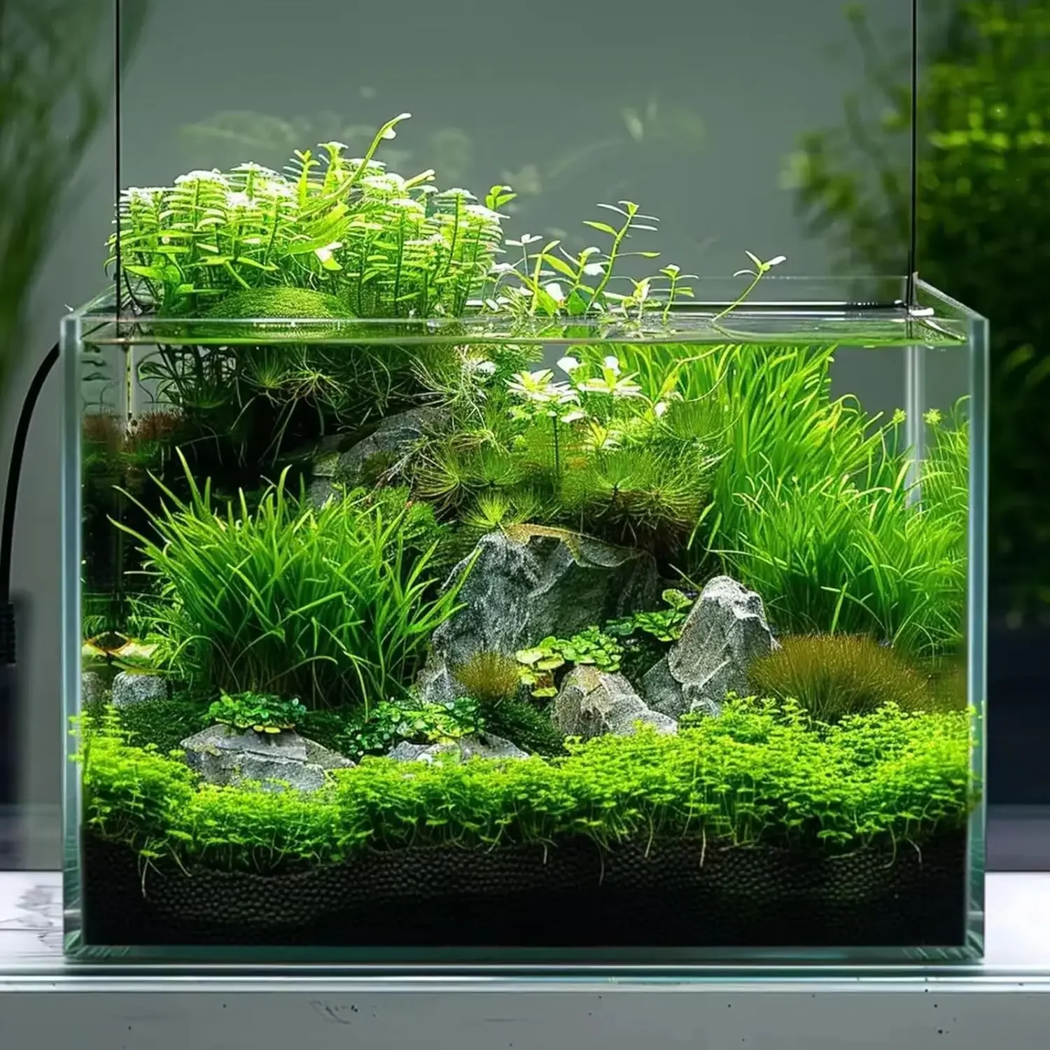 Planted Aquarium For Goldfish - 10갤런 유리 어항, 관리가 쉬운 소형
