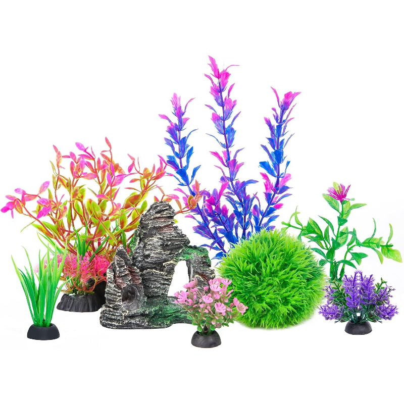 Planted Aquarium For Goldfish - 수족관 인조 식물 바위 동굴 베타