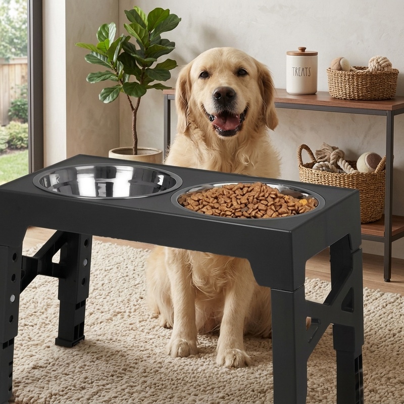Royal Canin Food Medium - 높이 조절이 가능한 스테인리스 스틸 식기