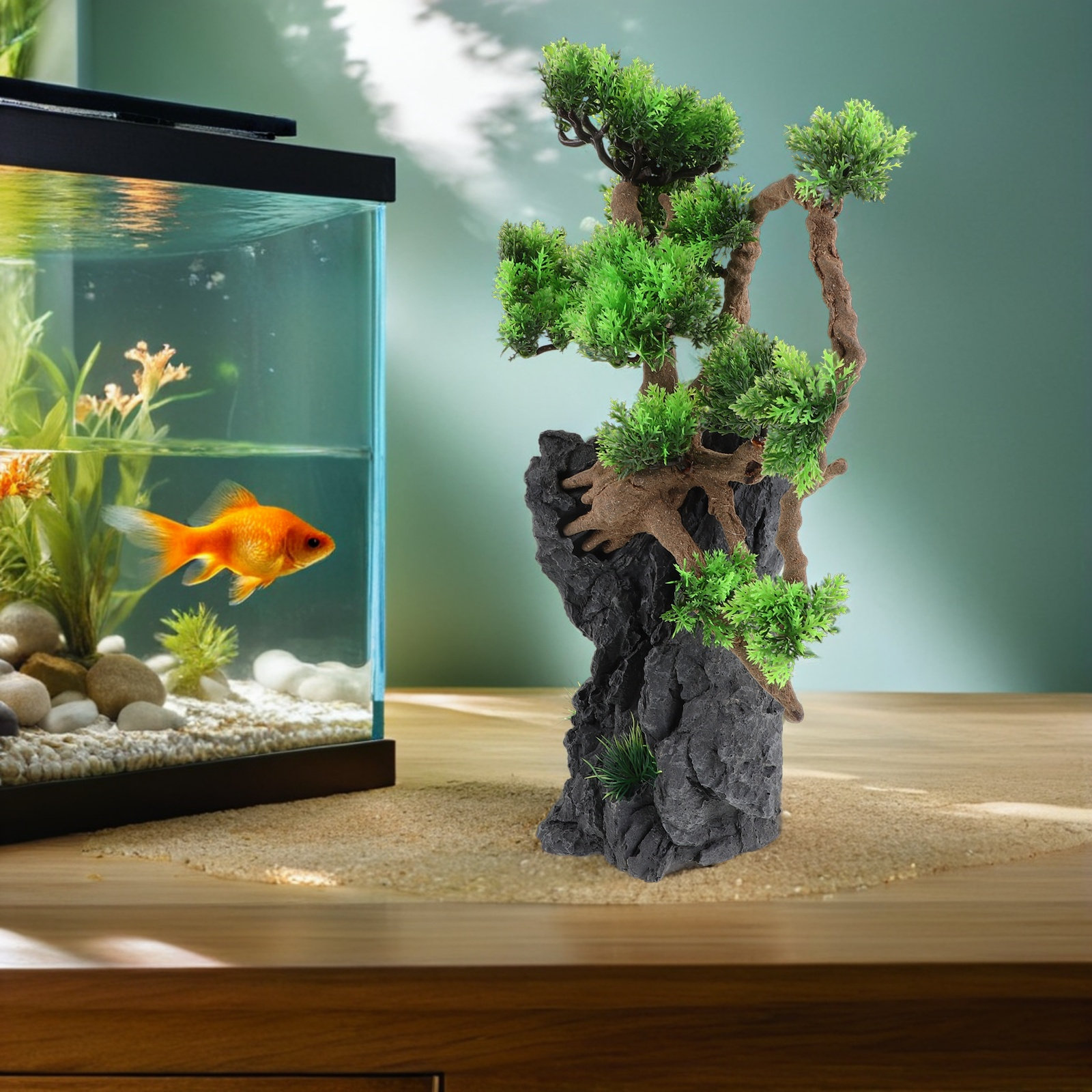 인공 수족관 나무 장식품, 고도로 시뮬레이션된 분재 풍 - Planted Aquarium For Goldfish 리뷰 및 가격