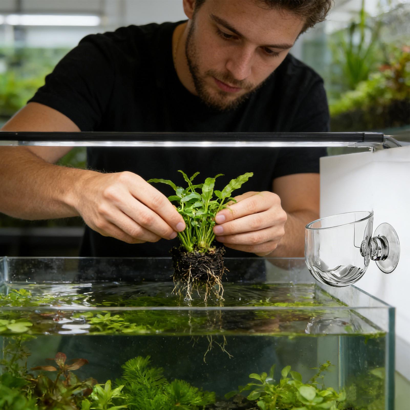 아크릴 수족관 식물 홀더, 투명 흡착 컵 화분, 수생  - Aquarium Planted Background 리뷰 및 가격