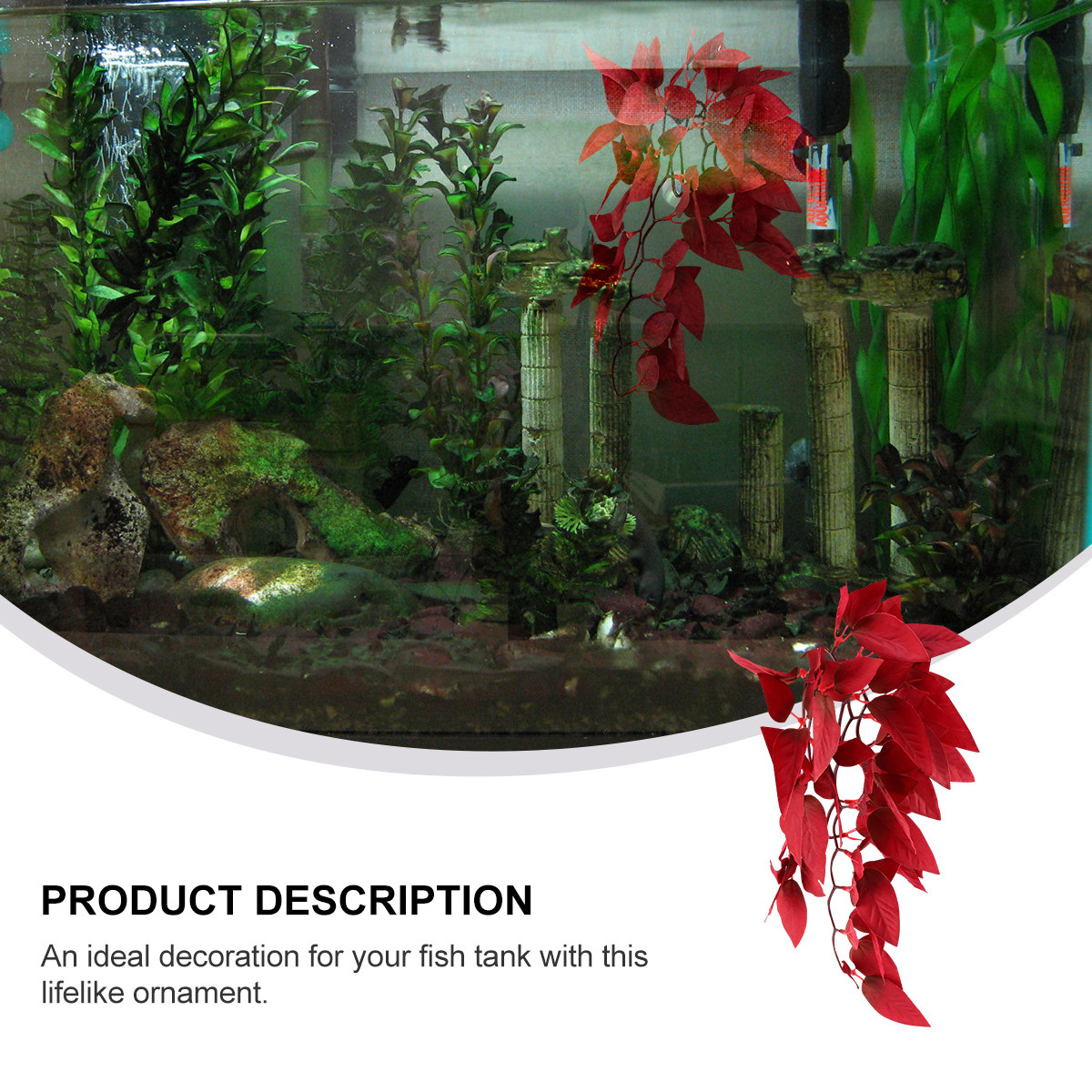 실물과 흡사한 붉은색 인조 수초, 수족관 장식용 라탄  - Aquarium Plant Red 리뷰 및 가격
